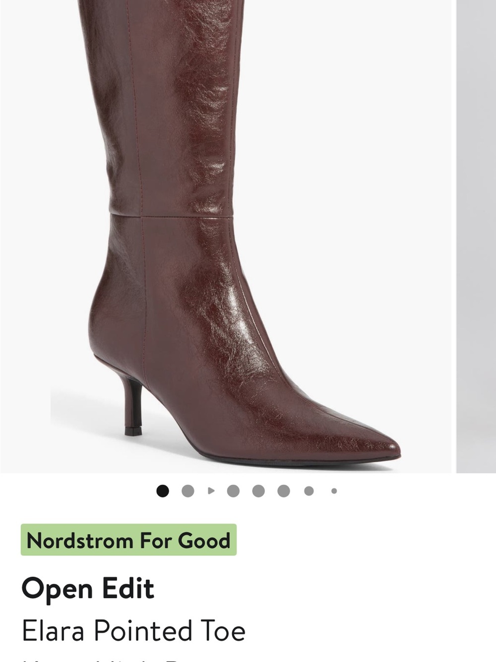 Open Edit Elara Pointed Toe Knee Boot in Burgundy-Worn One time.